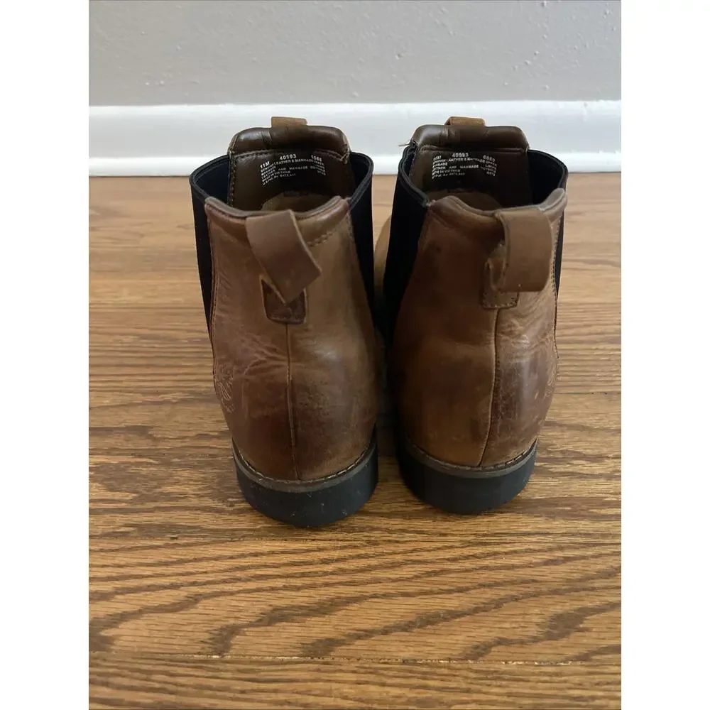 Timberland Men’s Brown Leather Chelsea Ankle Boots Slip-On Waterproof US 11 M